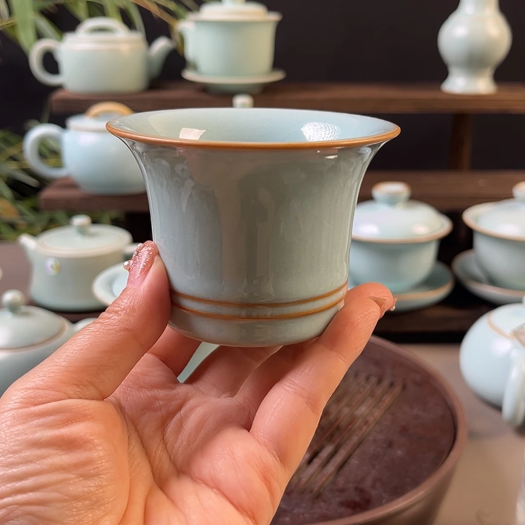 原矿天青色马蹄杯