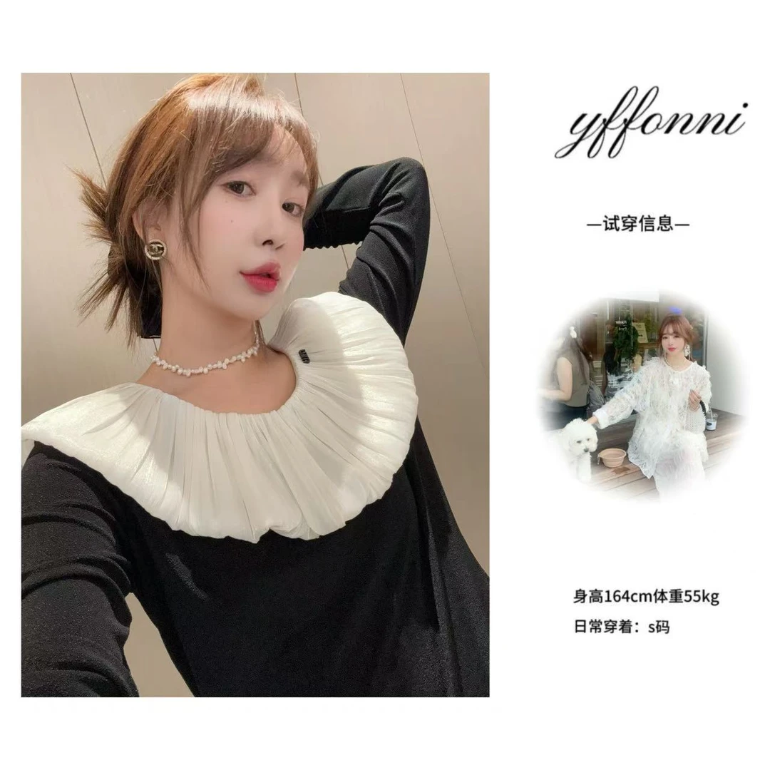 【YFONI】荷叶领春夏款薄料上衣