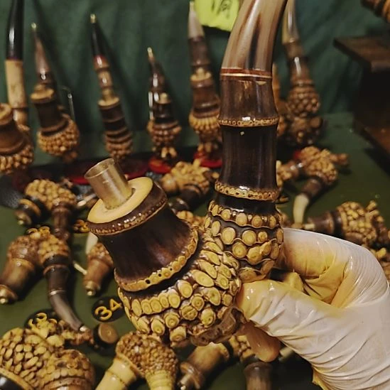 爱***歌贵州特色竹根烟斗工艺品手把件