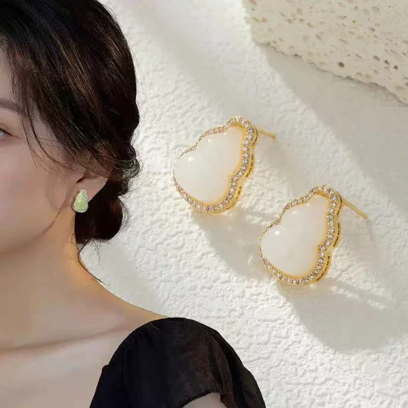 铜合金耳饰 K047 葫芦耳钉气质百搭耳环时尚简约精致