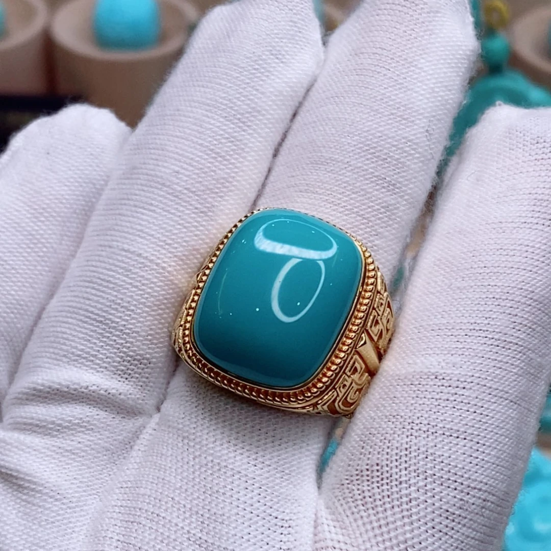 绿松石18K金镶嵌珠宝奇石