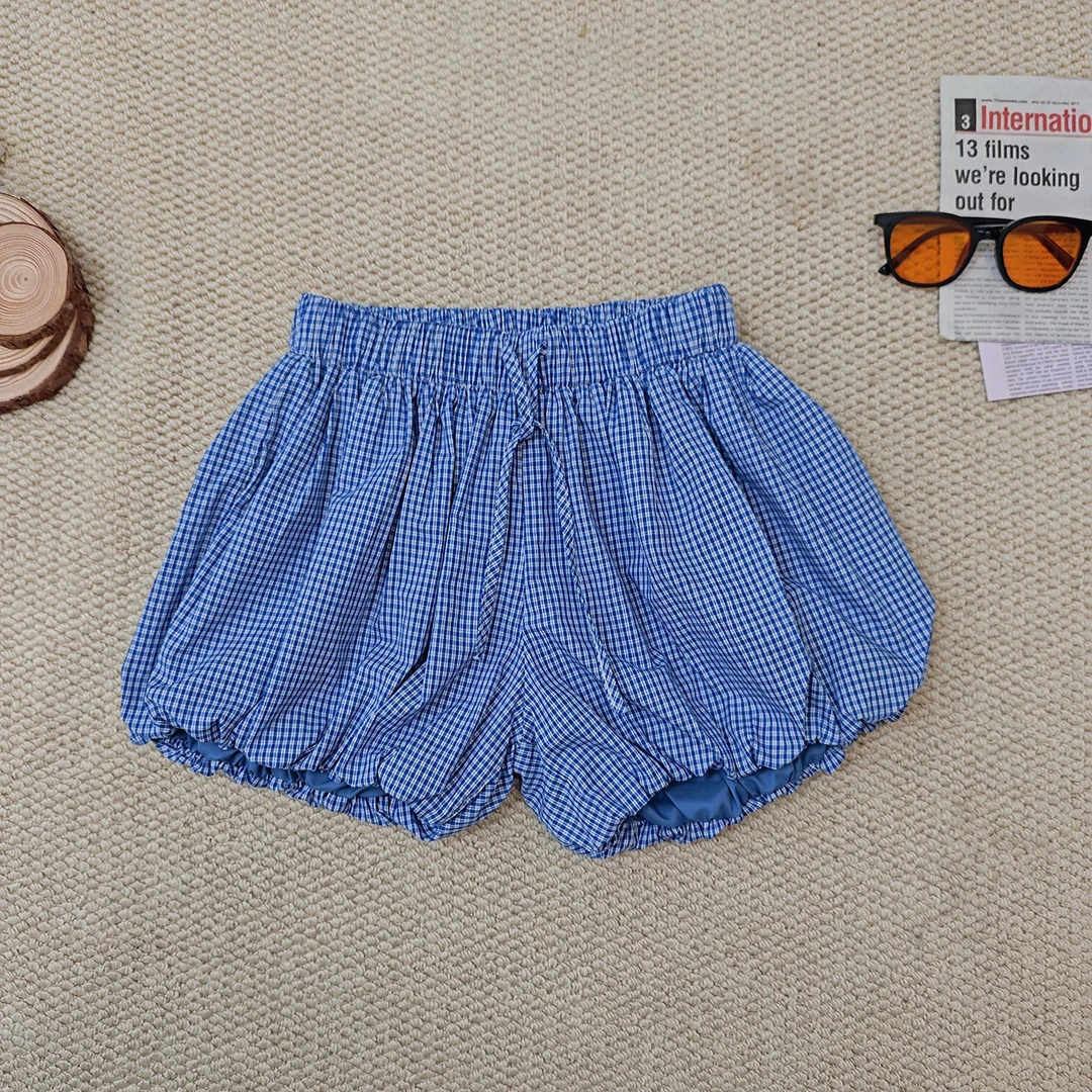 2025夏季新款时尚潮流格子休闲短裤1929