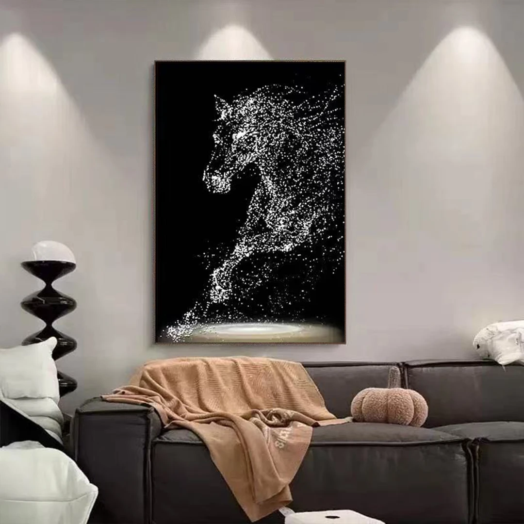 2026新款马到成功简约轻奢大气抽象客厅沙发背景墙装饰画玄关挂画