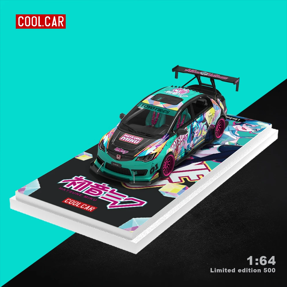 壹号站台|CoolCar 1:64斯巴鲁本田思域爆改 初音仿真合金汽车模型