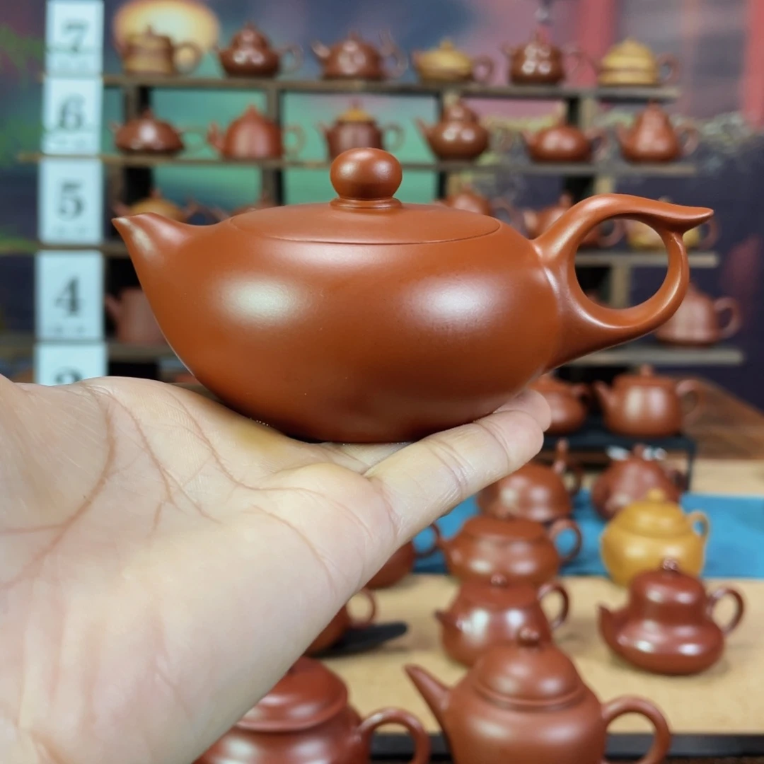 茶壶紫砂随****衩潮州手工手拉朱泥凤鸣壶