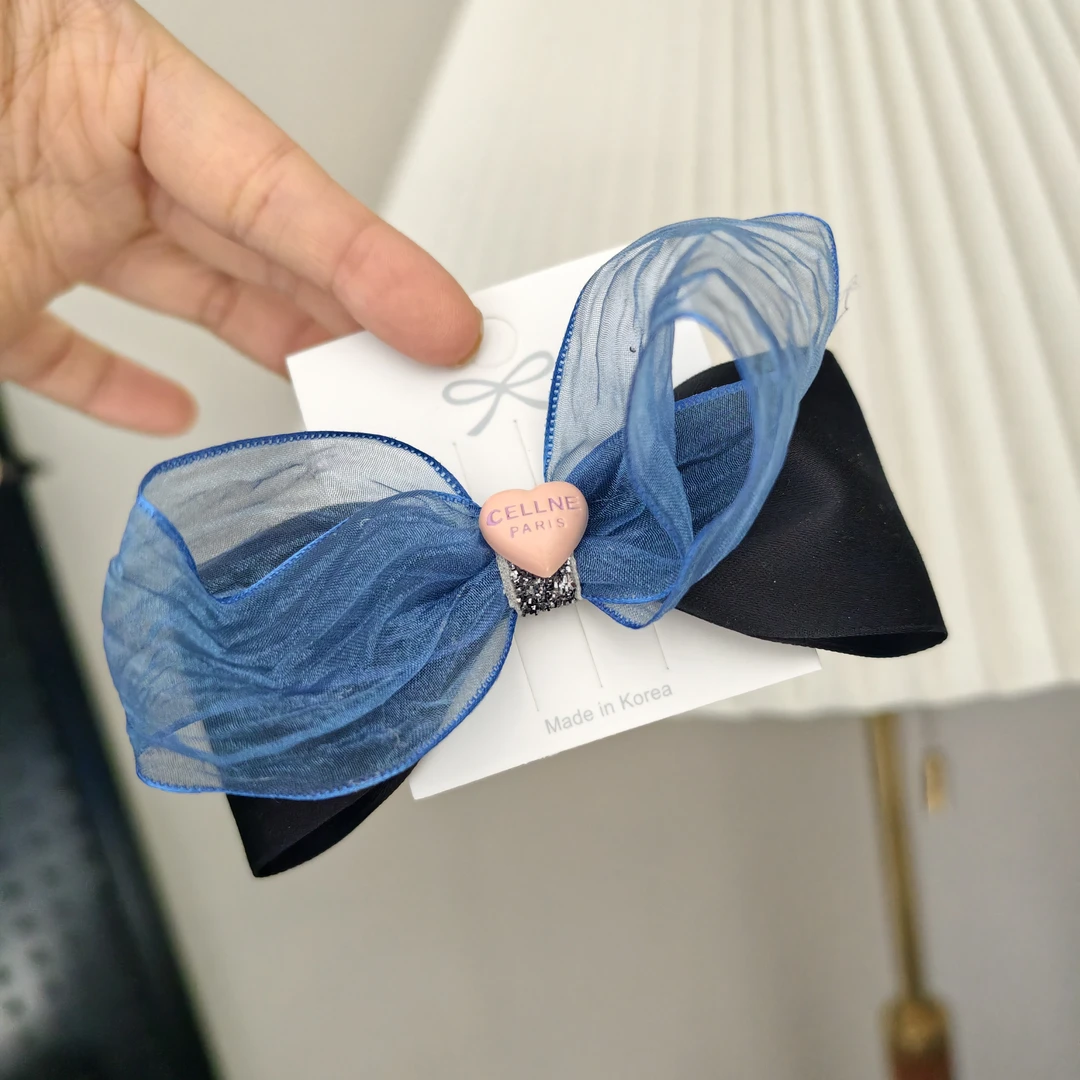 1717不规则蝴蝶结弹簧夹（手工微瑕介意勿拍）