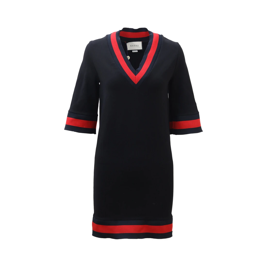 99新 GUCCI/古驰 条纹V领连衣裙 P223960890