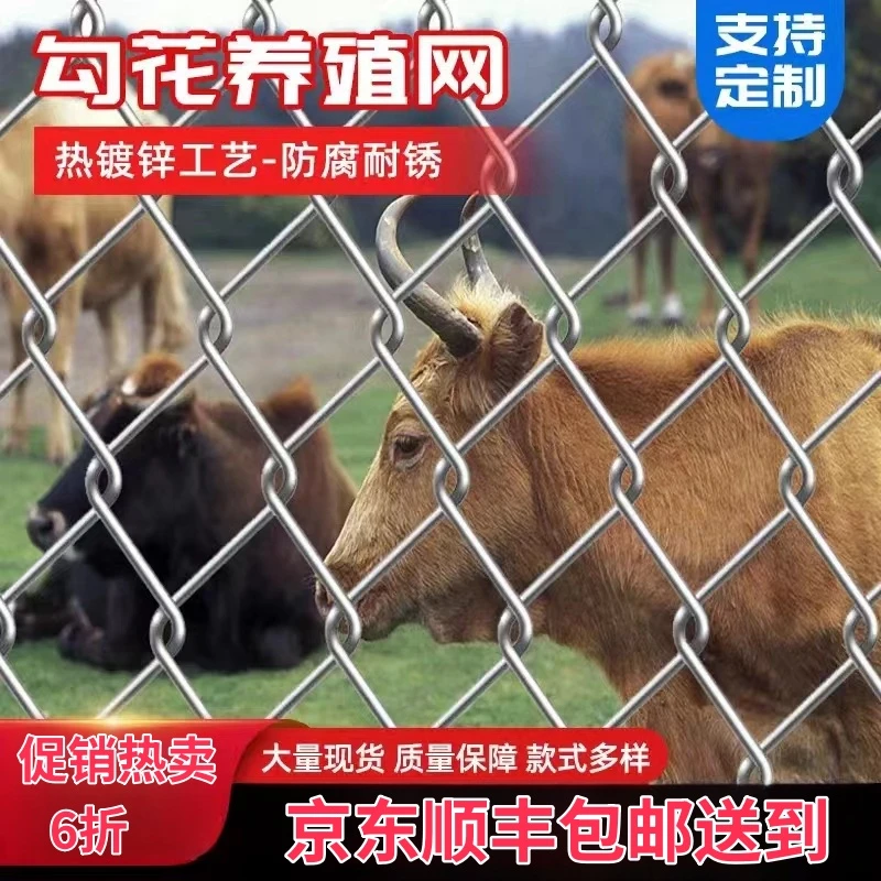 镀锌铁丝网护栏网勾花网户外养殖羊牛猪钢丝网果园围栏隔离防护网