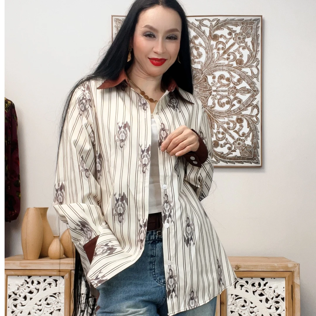 艾特莱斯长袖不褪色衬衫时尚上衣裤子休闲复春夏古女士女装潮流