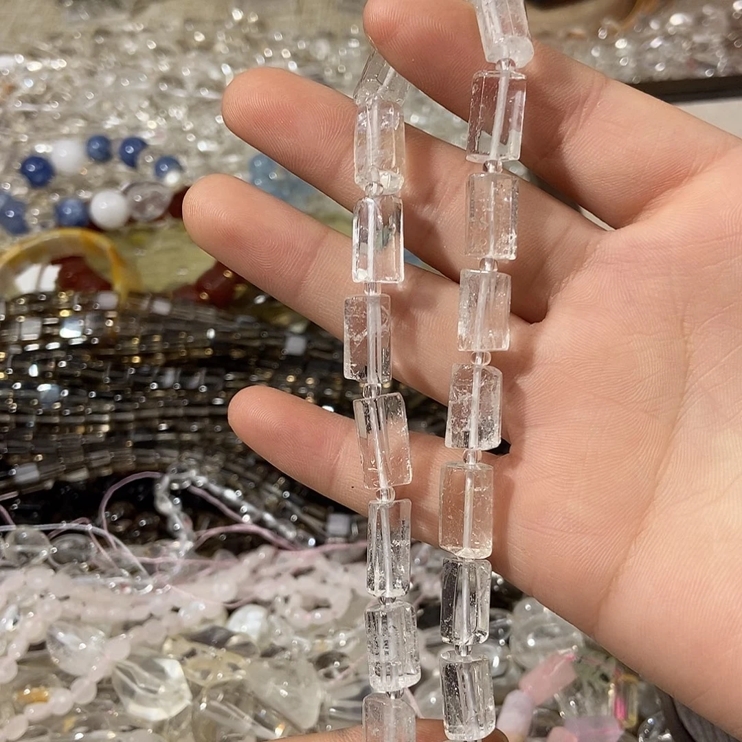 珠宝半成品银S925镶嵌紫晶白水晶管