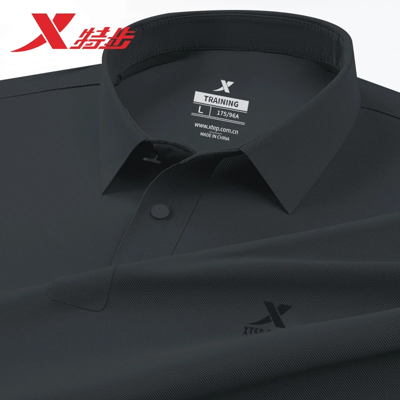 特步运动polo衫男士有领t恤2025冬季新款宽松透气速干休闲保罗衫