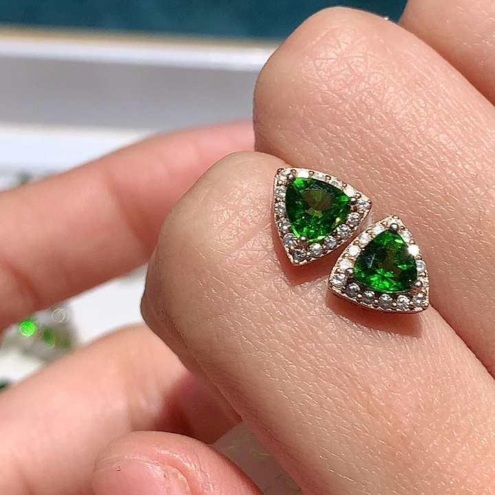 吊坠透辉石银S925镶嵌