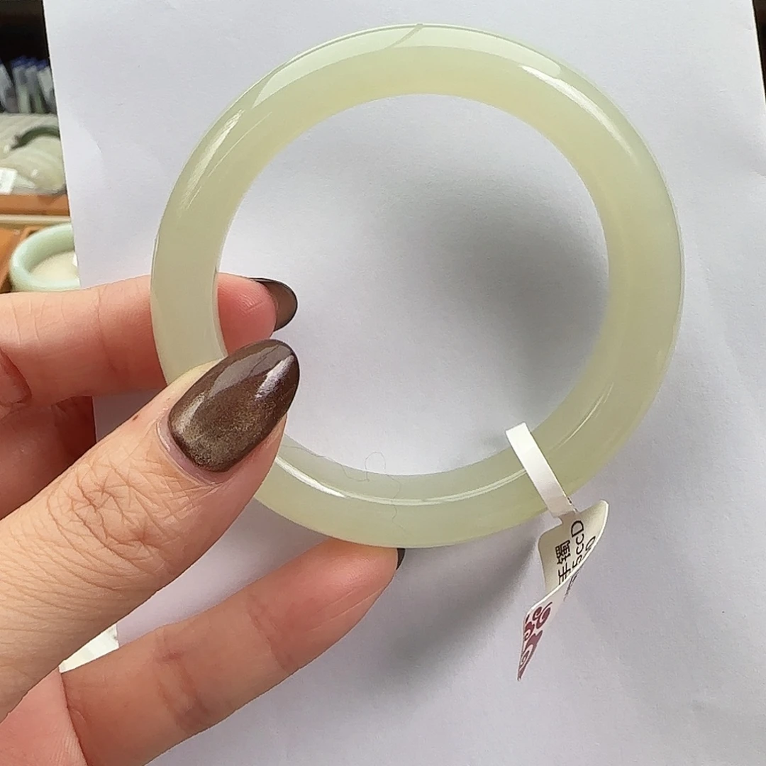 和田玉未镶嵌手镯冰料浅晴正圈54-55超高性价比