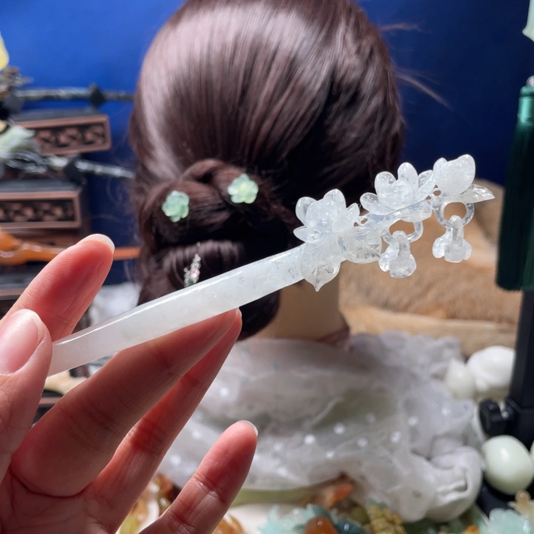 【闪购商品】蛇纹石玉未镶嵌发饰手**光