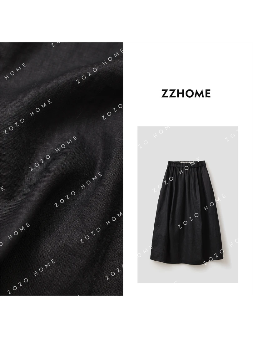 【ZOZO HOME】中腰亚麻半身裙女2025春款洋气显瘦百搭半裙q170407p