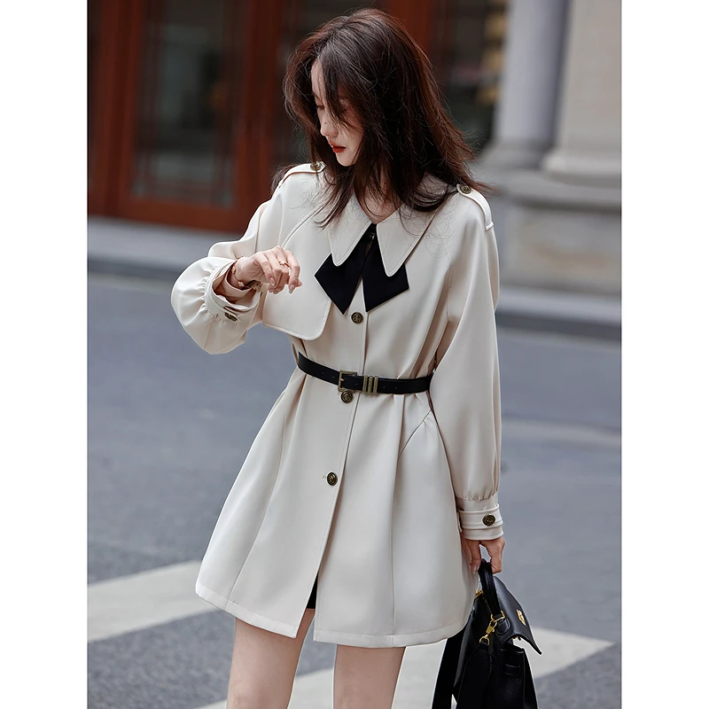 苏醒的乐园2025年秋季新款时尚气质风衣SXFY25018