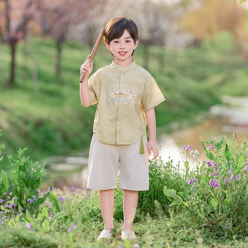 【4.18万人喜欢】新中式汉服男童夏季国风套装儿童小少爷唐装宝宝周