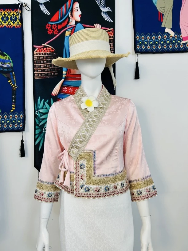 傣族服装高端定制重工时尚高品质西双版纳服装显瘦传统复古单上衣