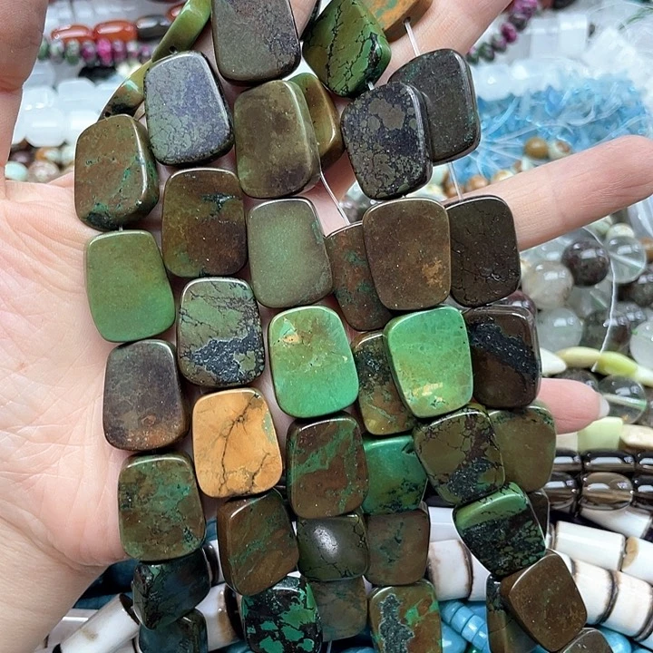 玛瑙/玉髓合金珠宝半成品一条17x22m松石无事牌