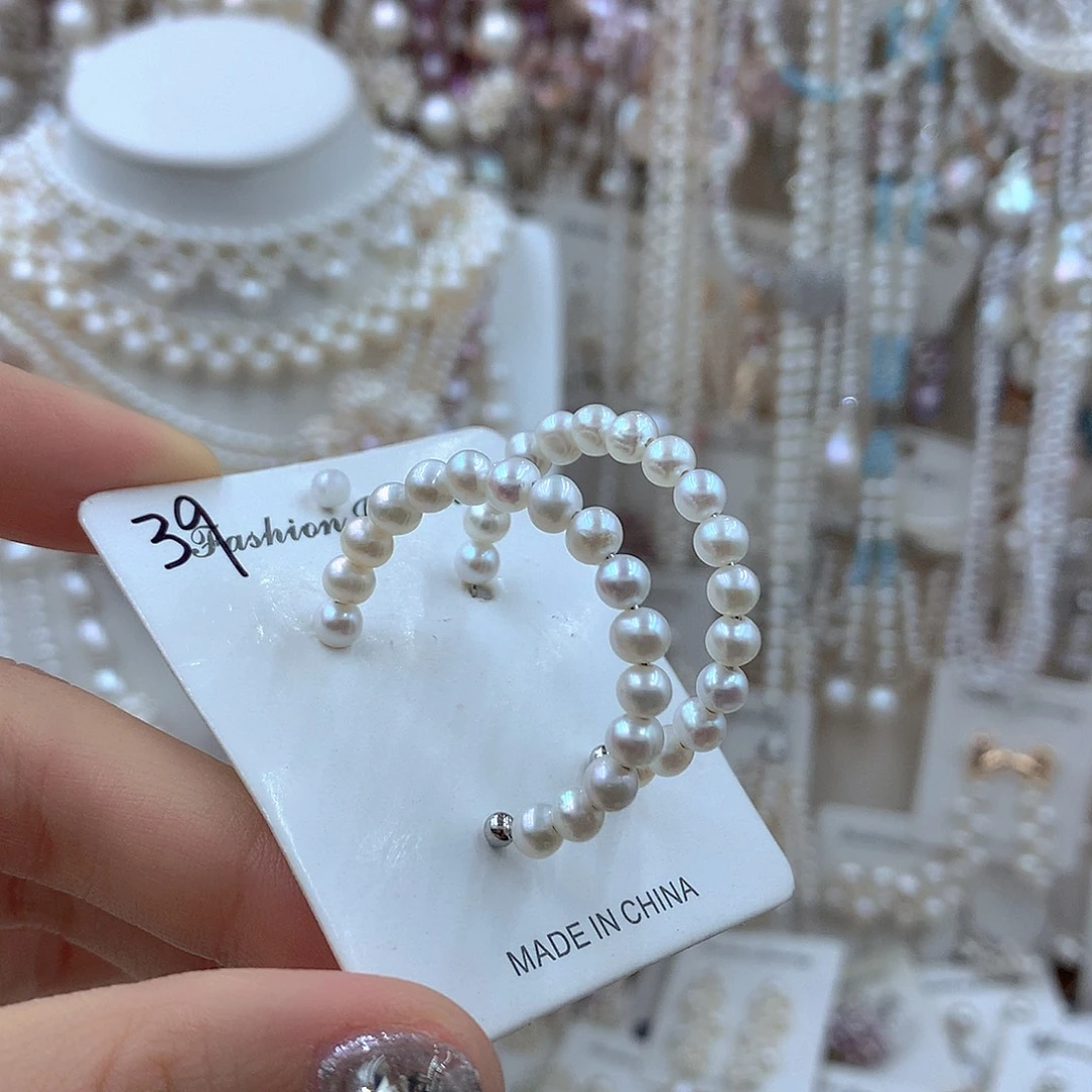 银S925镶嵌淡水珍珠耳饰