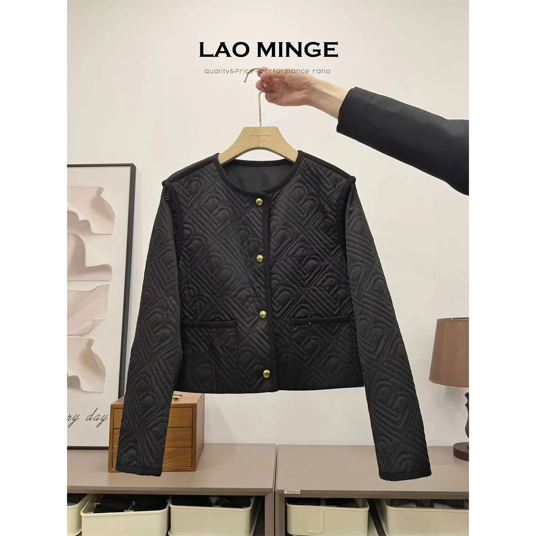 老敏哥2025秋季新款单排扣小香风桑蚕丝百搭外套女M86223