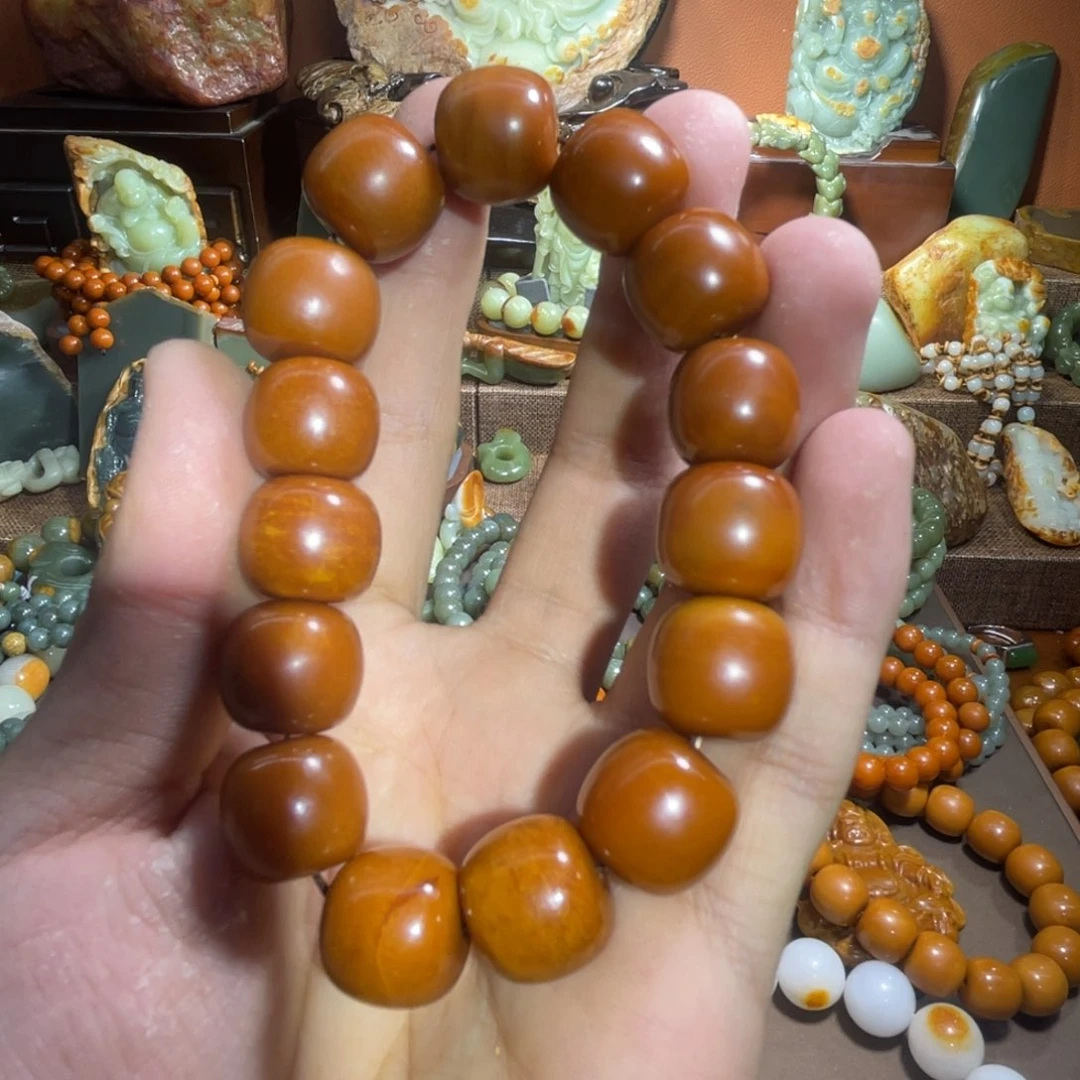 透闪石质玉手链 15 16皮未镶嵌