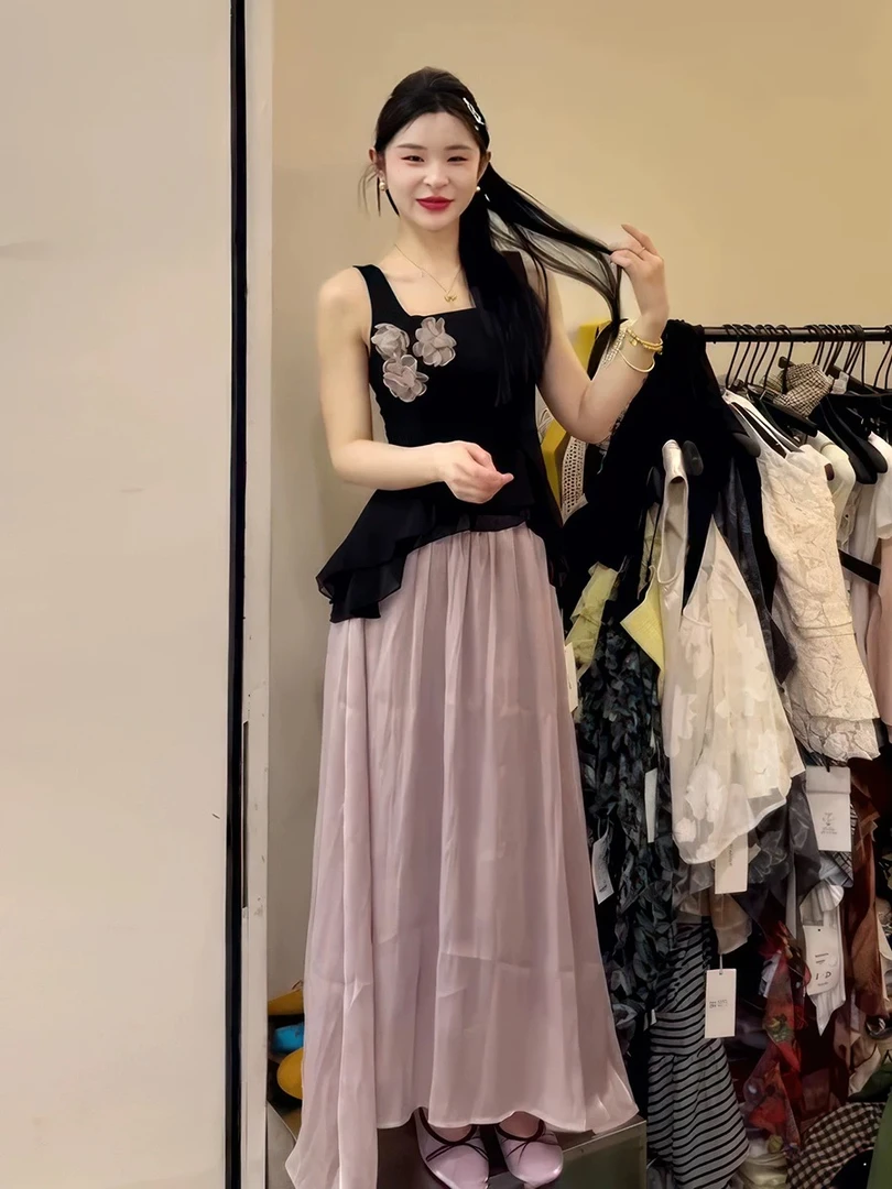 【2009】Y#黑色上衣+半身裙【套装】