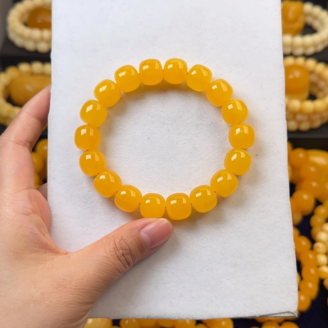 蜜蜡未镶嵌颈饰橘色同料13