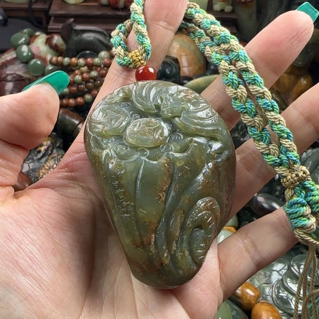 岫岩河磨玉（透闪石质玉）手把未镶嵌