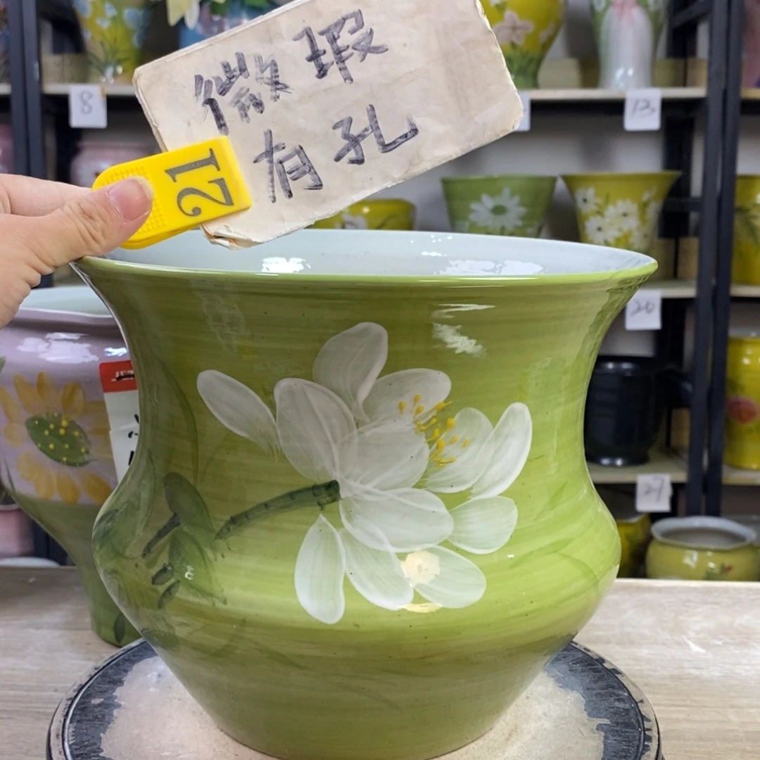 景德镇手工手绘陶瓷花盆