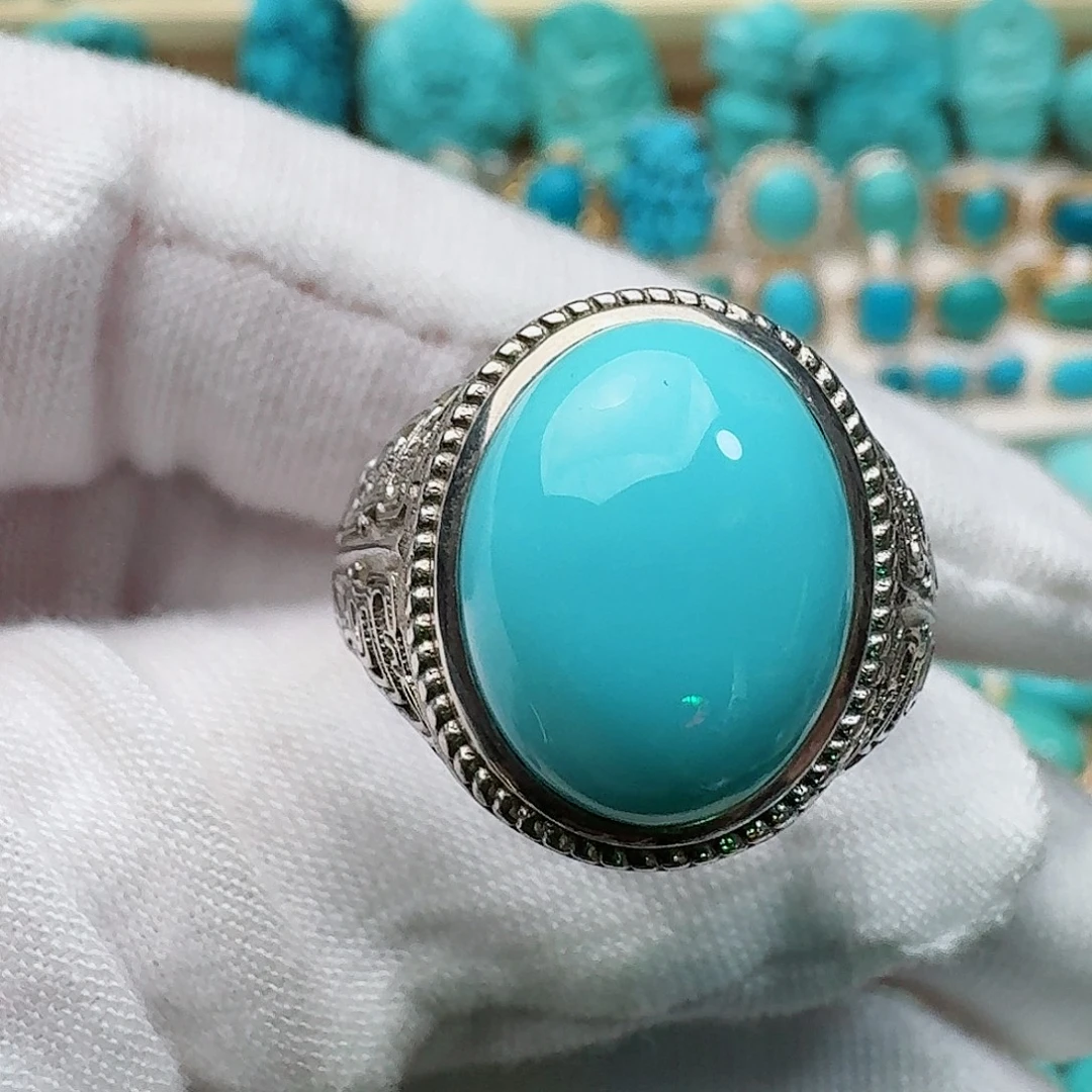 绿松石银S925镶嵌珠宝奇石