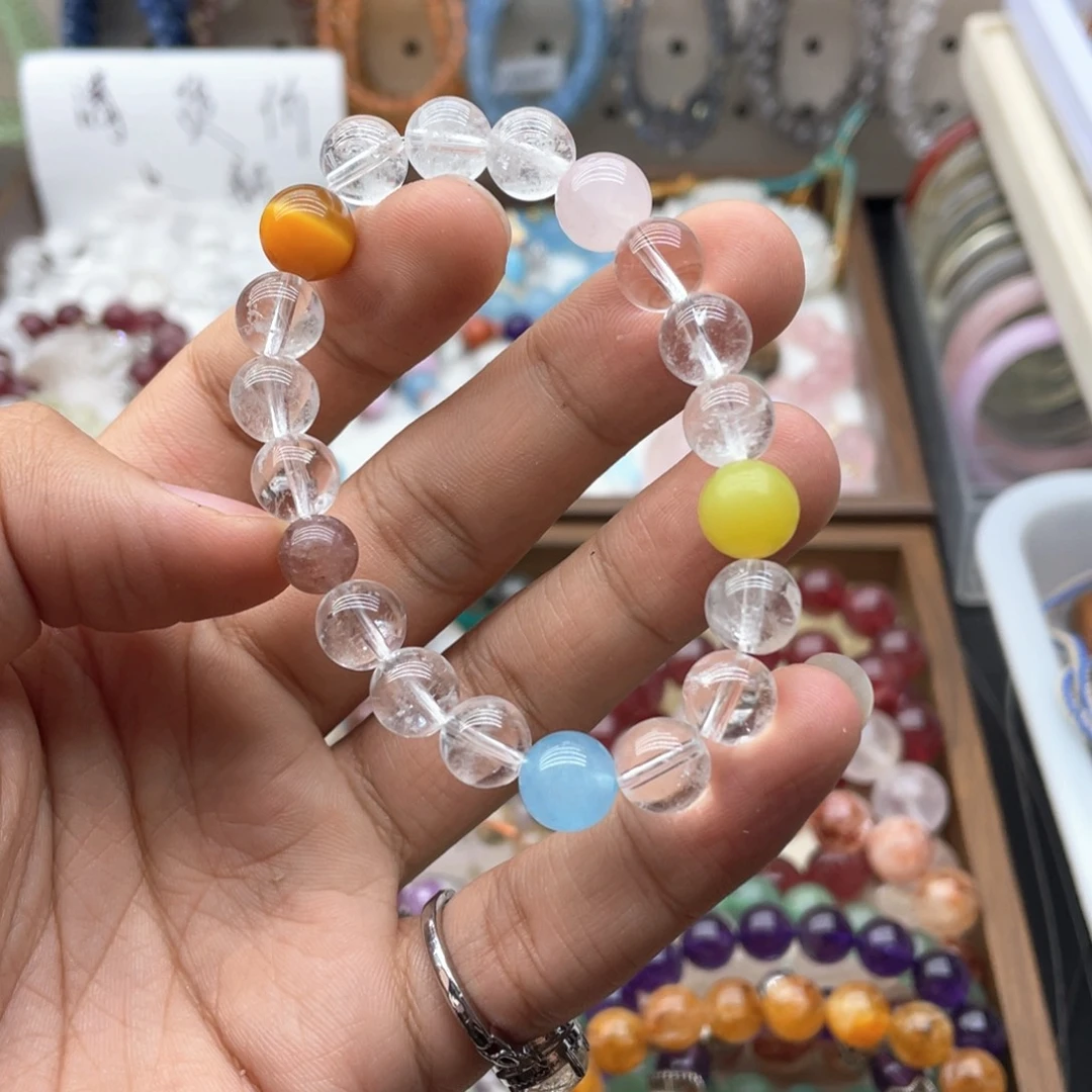 烟晶未镶嵌手链海蓝宝多宝