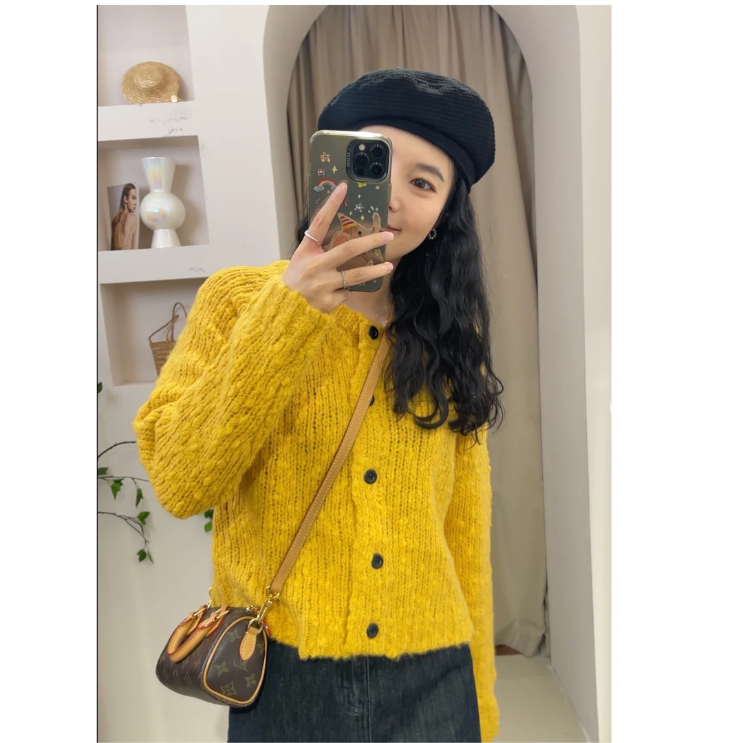 常规针织毛针织衫秋季长袖秋冬慵懒风显瘦针织衫气质