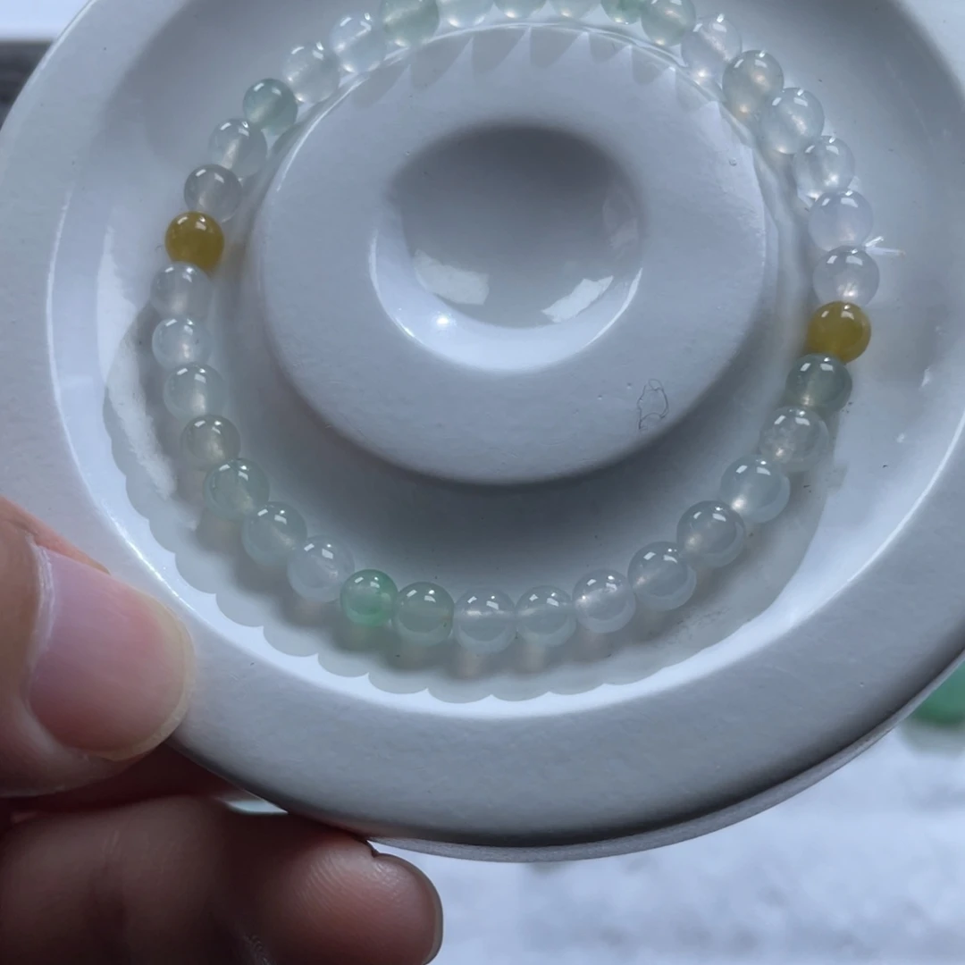 定制翡翠未镶嵌卡5 手串 天然翡翠A货手串