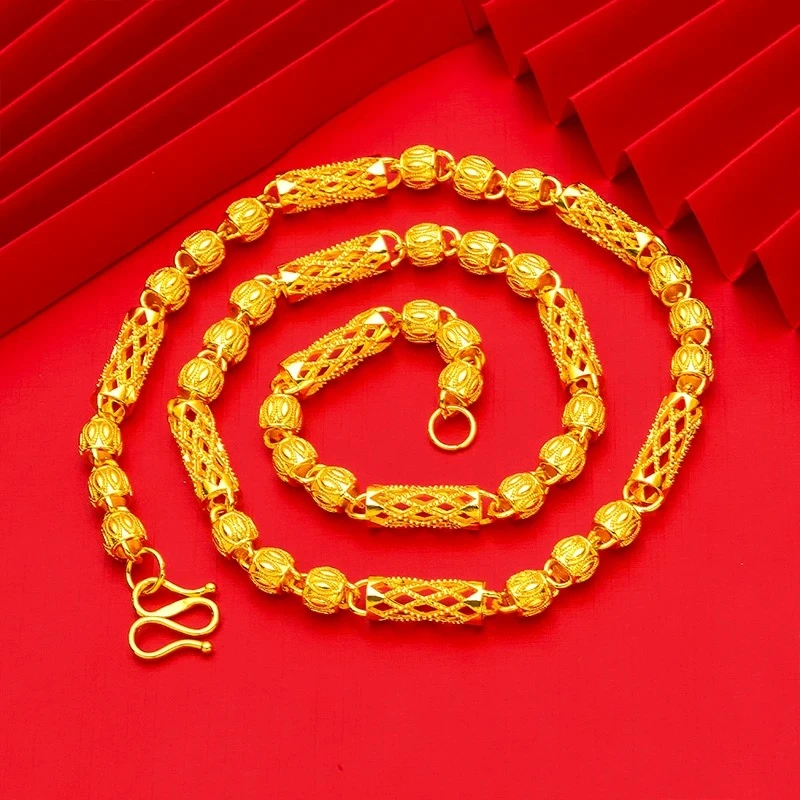 合金项链 （抖音好物）竹节镂空项链男士时尚潮流大气个性潮男霸气