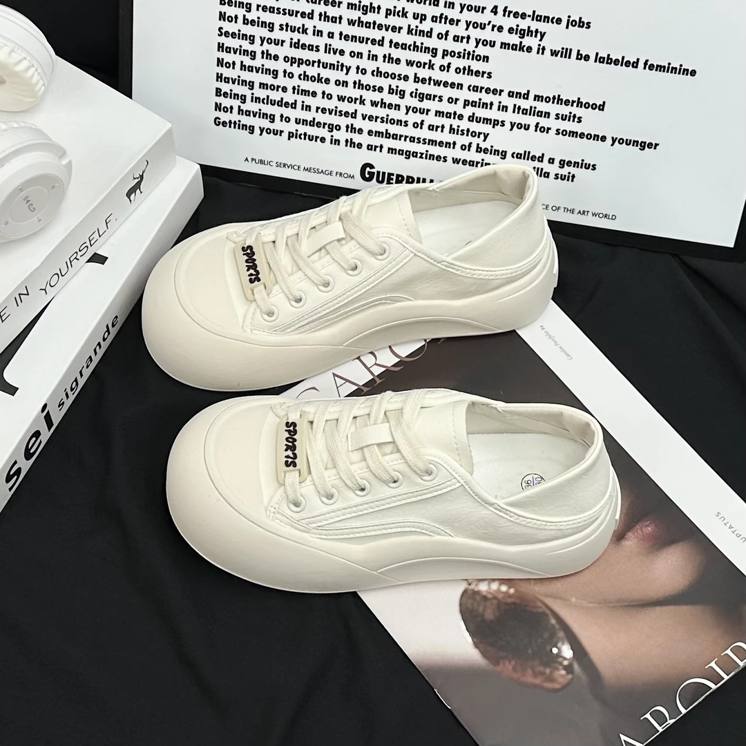 【Sai】厚底增高小白鞋女春夏款2025年新款可爱潮流大头面包鞋