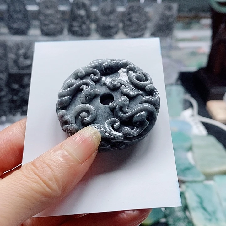 翡翠未镶嵌颈饰缅甸天然A货翡翠挂件
