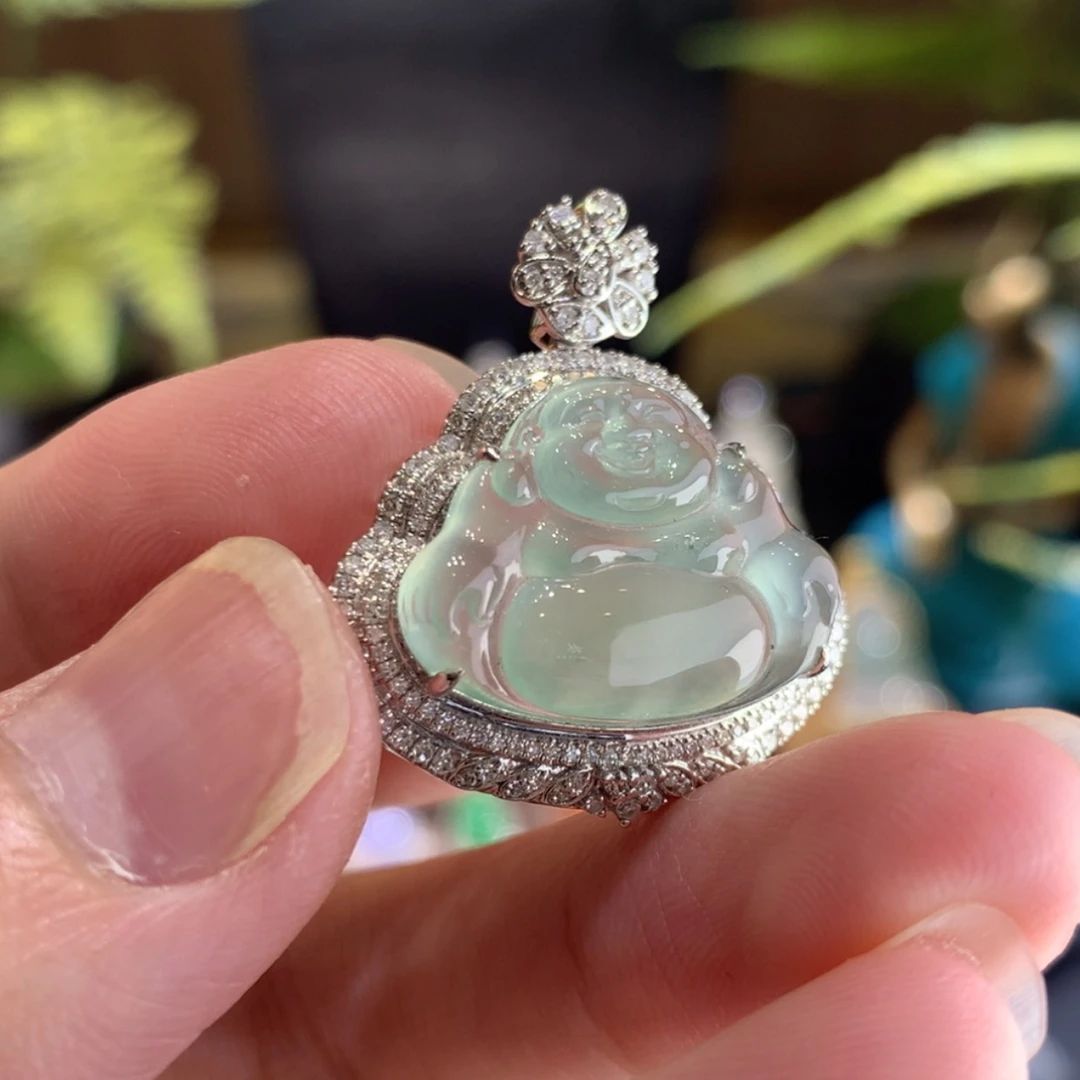 【闪购商品】翡翠颈饰18K金镶嵌佛公