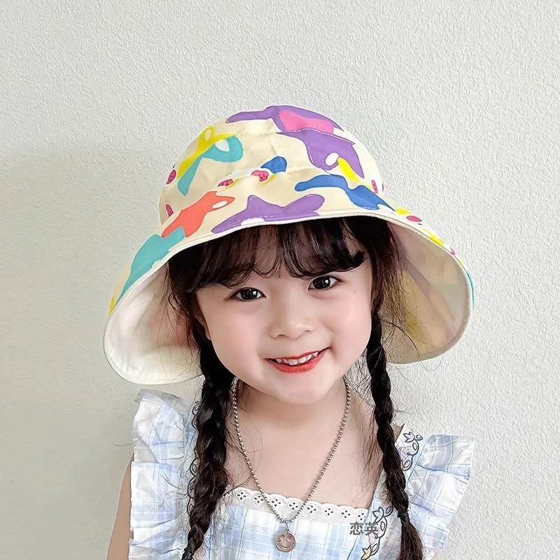 2-14岁女童帽子遮脸遮阳帽夏季双面戴儿童空顶帽宝宝太阳帽女超萌