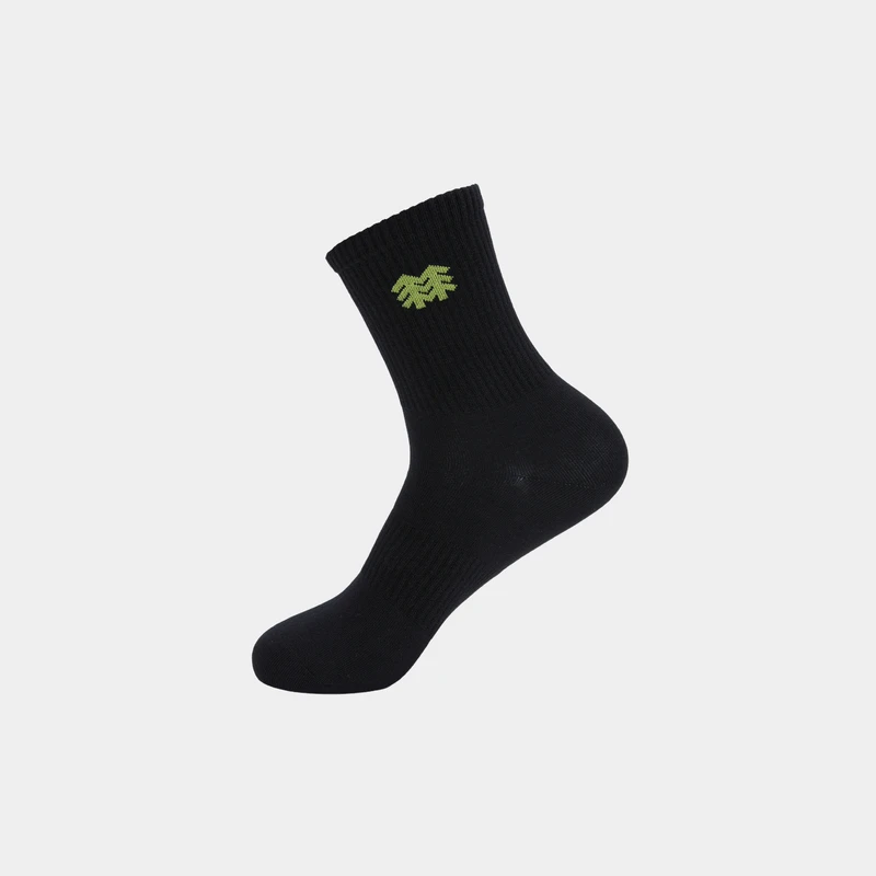 KOLON SPORT可隆男女同款露营休闲中筒袜提花LOGO户外运动袜3双