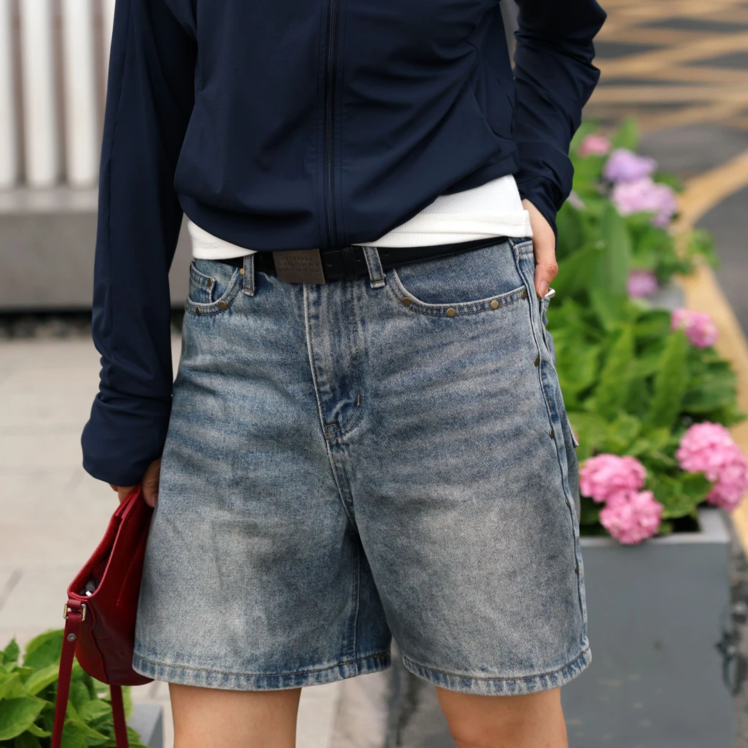 CC~【旧情书】脏脏裤复古做旧裤百搭显瘦四分裤牛仔短裤