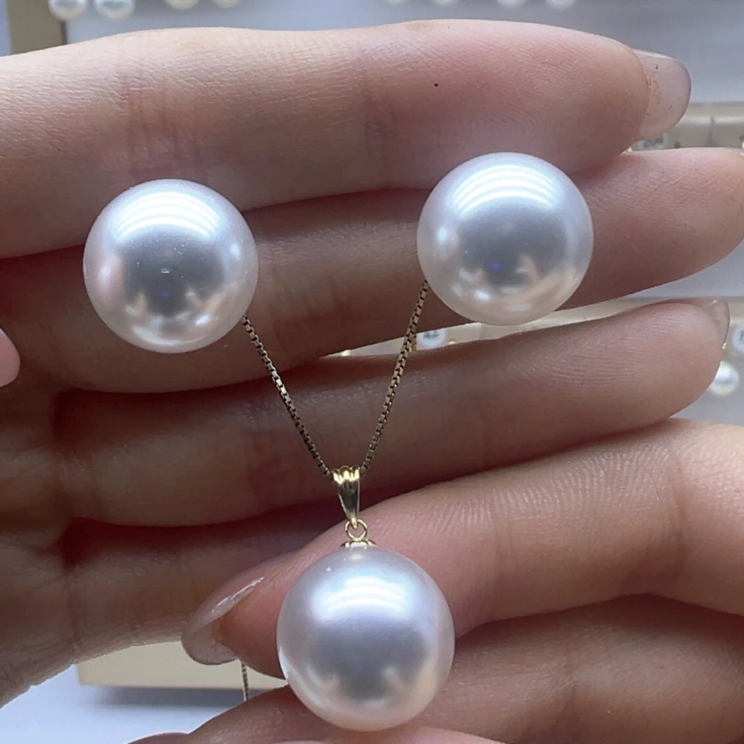 淡水珍珠18K金镶嵌吊坠(赠链)