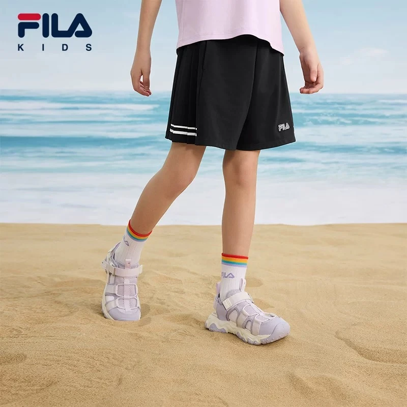 FILA斐乐女孩短裤2025夏新款宽松冰丝凉感百搭休闲裤K12G522310F