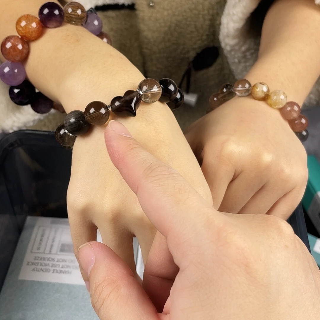 手串水晶银S925镀金镶嵌