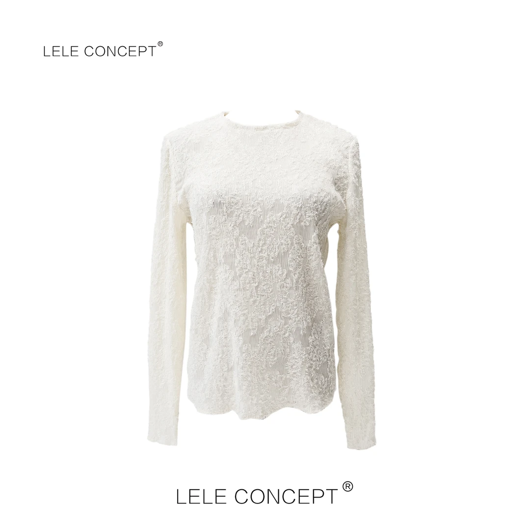 LELE CONCEPT｜「夭夭」 后拉链长袖暗花衬衫S0615