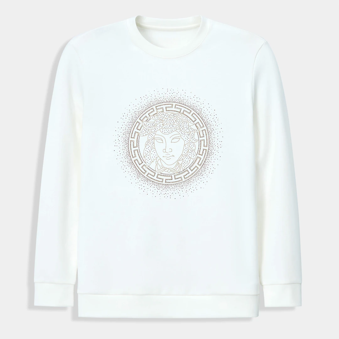 【满天星卫衣】美杜莎卫衣男士秋冬百搭圆领烫钻时尚长袖上衣24160