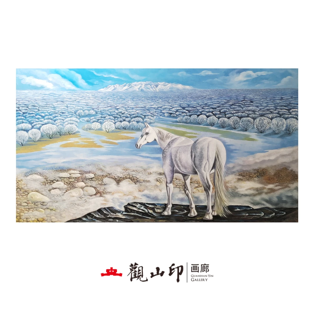 S原创手绘油画90x170cm动物作品3802