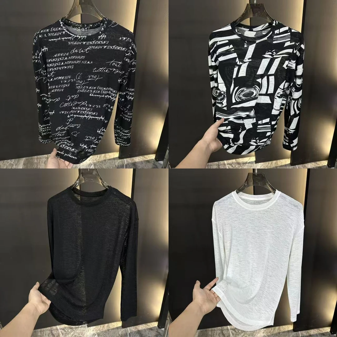 81330夏季男士雅痞高奢冰丝防晒T恤