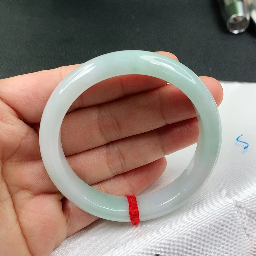 翡翠手镯未镶嵌缅甸天然55-56