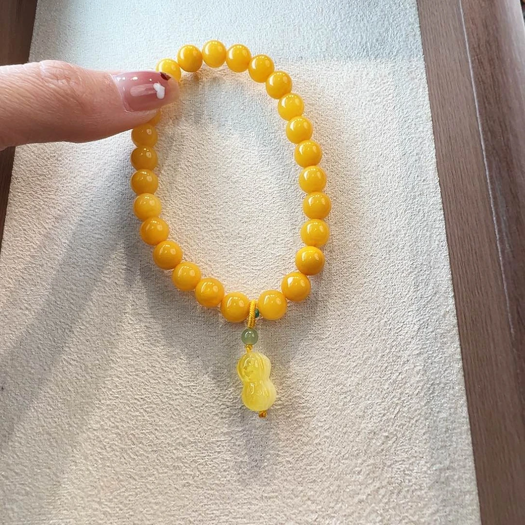 蜜蜡未镶嵌手链蜜蜡7.5mm